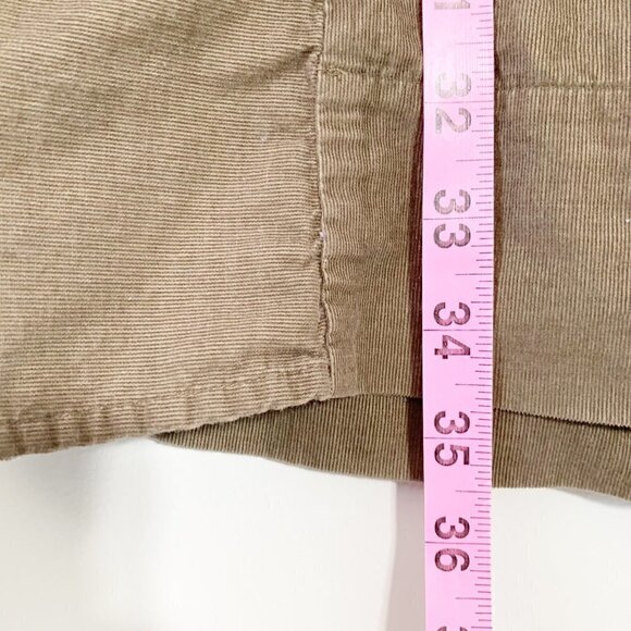 J. Jill corduroy green-brown long sleeve button front collared knee length dress - Picture 8 of 10